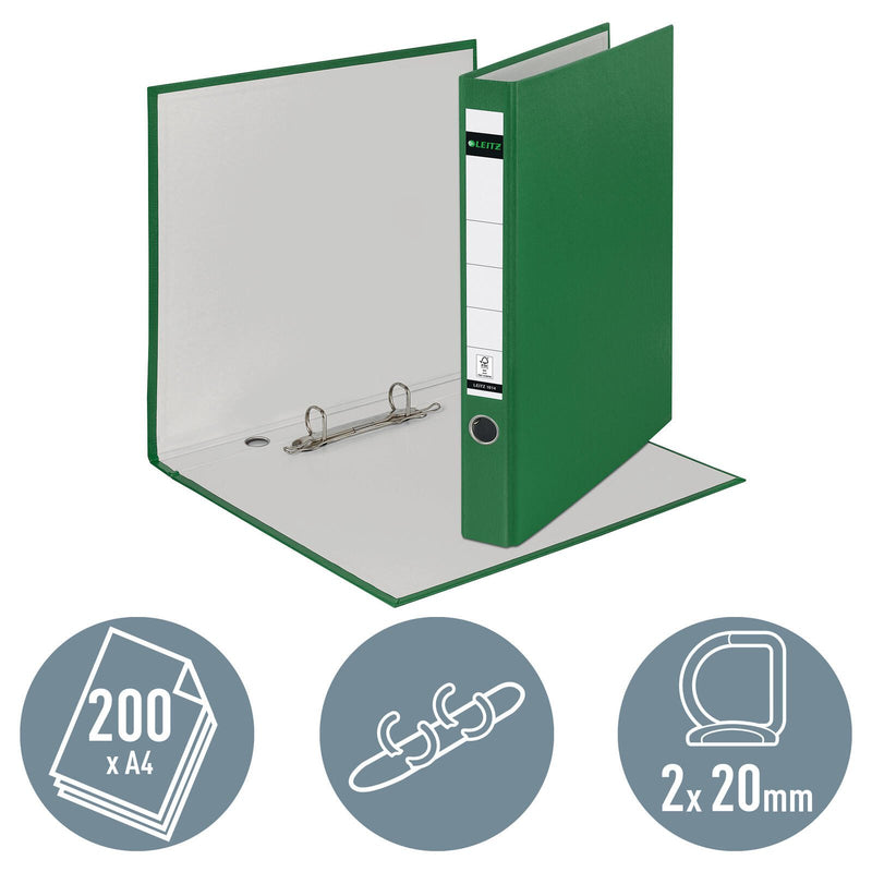 LEITZ Ringbuch 2-Ringe DIN A4 3.5 cm grün