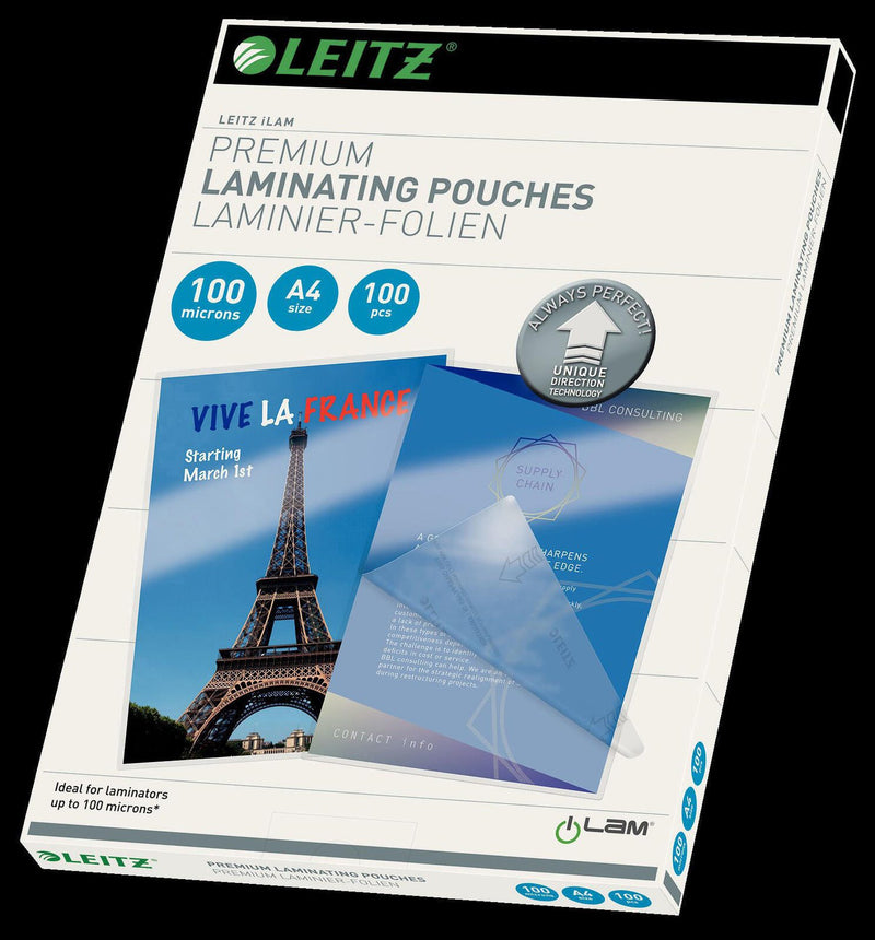 LEITZ Laminierfolien glänzend 100 mikron A4