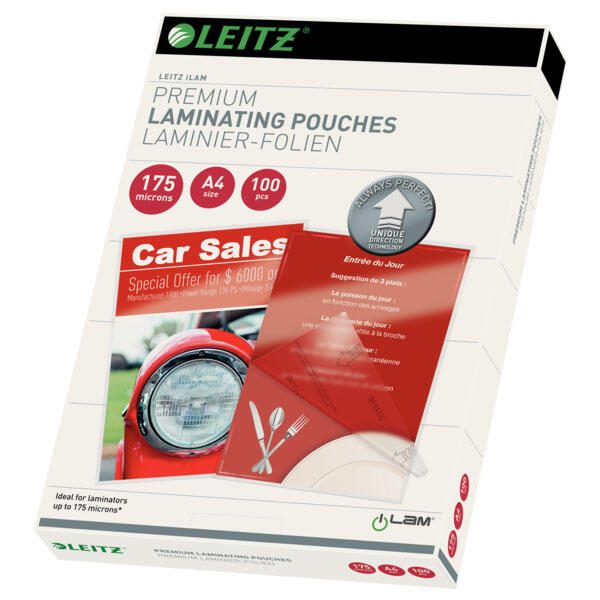 LEITZ Laminierfolien glänzend 175 mikron A4