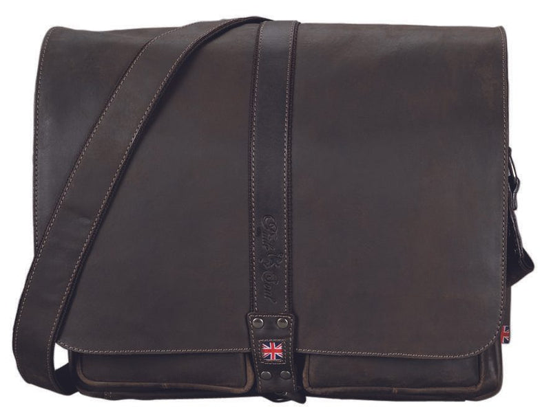 PRIDE & SOUL Umhängetasche Mr. LIAM dunkelbraun bis 38,1 cm (15 Zoll)
