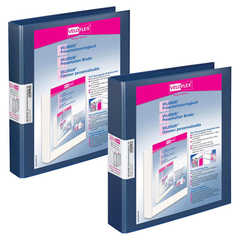 VELOFLEX Präsentationsringbücher 2-Ringe DIN A4 4.6 cm blau