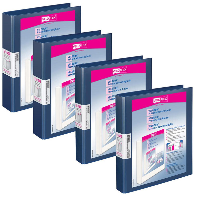 VELOFLEX Präsentationsringbücher 2-Ringe DIN A4 4.6 cm blau