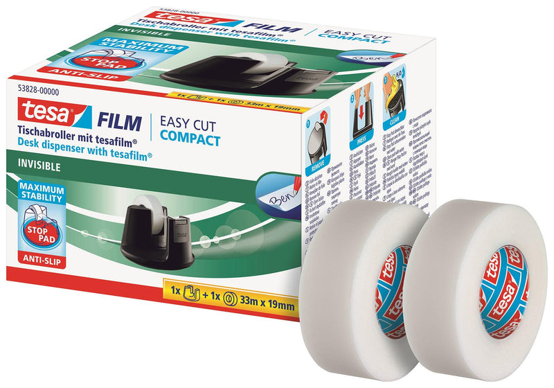 tesa Easy Cut Compact Tischabroller schwarz
