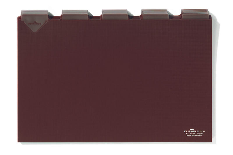 DURABLE Karteikartenregister A-Z, blanko, Jan.-Dez., 0-31 braun für DIN-A4-Karteikästen