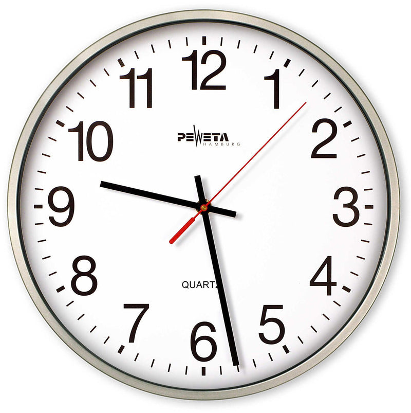 PEWETA Wanduhr Ø 25 cm silber