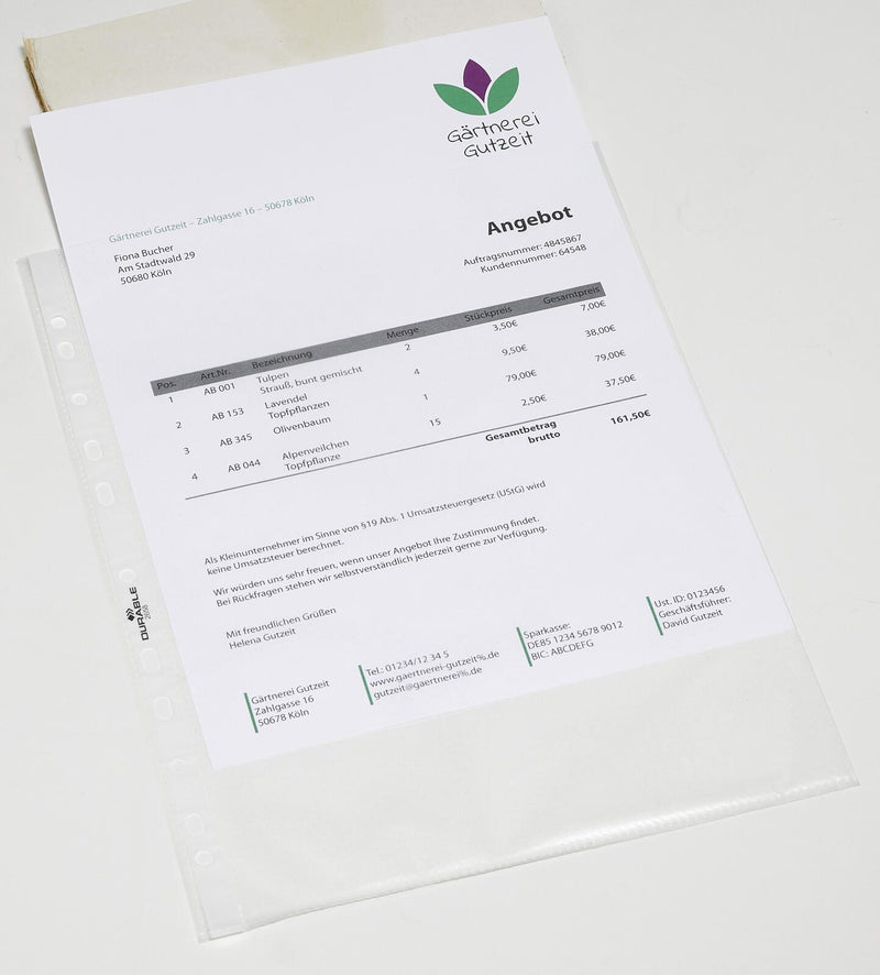 DURABLE Prospekthüllen DIN A4 0.06 mm transparent
