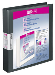 VELOFLEX Präsentationsringbücher 2-Ringe DIN A4 4 cm schwarz