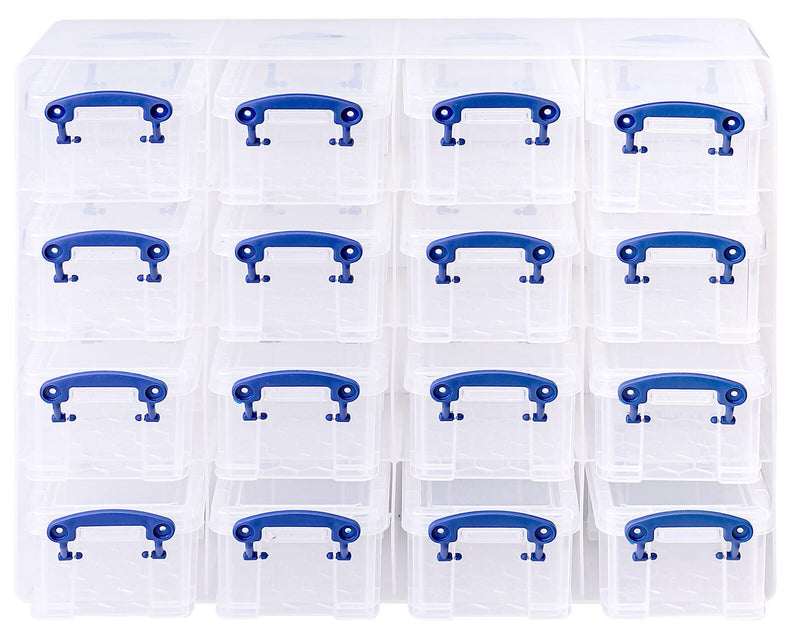 Really Useful Box Aufbewahrungsbox 16x 0,3 l - 37,5 x 12,5 x 31,0 cm transparent