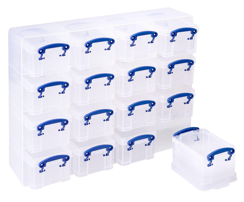 Really Useful Box Aufbewahrungsbox 16x 0,3 l - 37,5 x 12,5 x 31,0 cm transparent