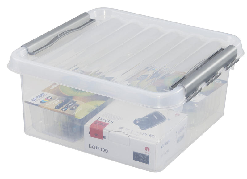 sunware® Aufbewahrungsbox Q-line 18,0 l - 40,0 x 40,0 x 18,0 cm transparent