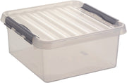 sunware® Aufbewahrungsbox Q-line 18,0 l - 40,0 x 40,0 x 18,0 cm transparent