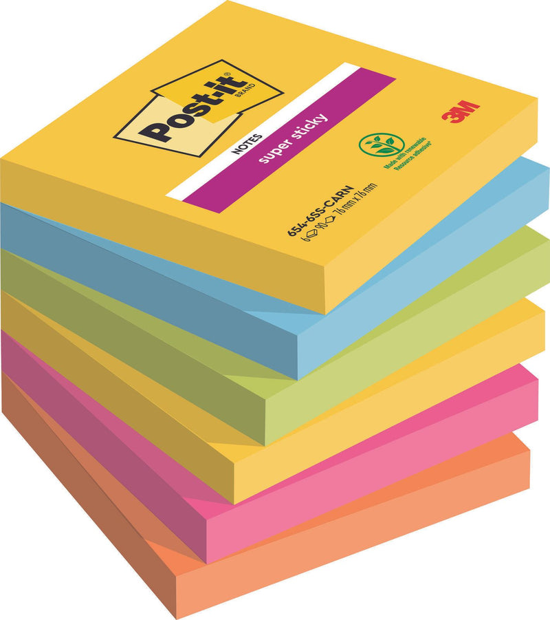 Post-it® Super Sticky Rio de Janeiro Haftnotizen 7,6 x 7,6 cm