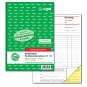 SIGEL Formularbuch Rechnung für Kleinunternehmer mit fortlaufenden Nummern (ohne MwSt.-Ausweis) DIN A5 2x 30 Seiten