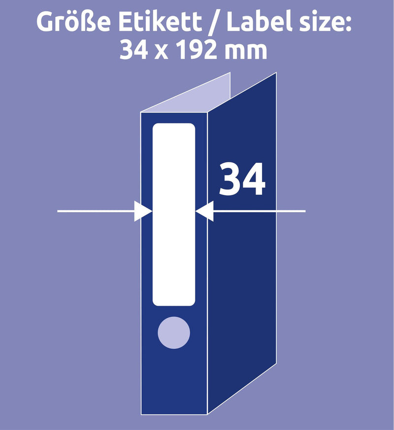 AVERY Zweckform Ordneretiketten 34,0 x 192,0 mm weiß