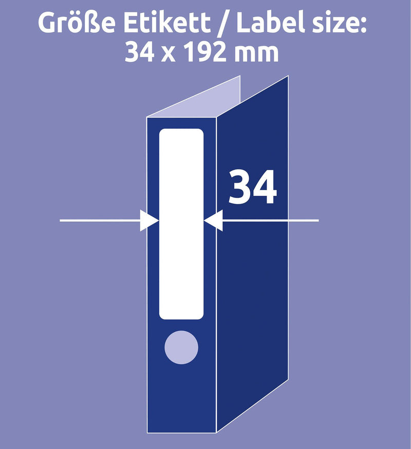 AVERY Zweckform Ordneretiketten 34,0 x 192,0 mm weiß