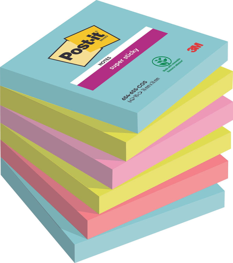 Post-it® Super Sticky Cosmic Haftnotizen 7,6 x 7,6 cm