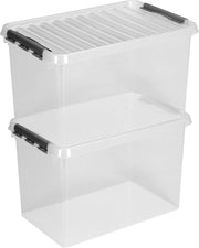 sunware® Aufbewahrungsbox Q-line 72,0 l - 60,0 x 40,0 x 42,0 cm transparent