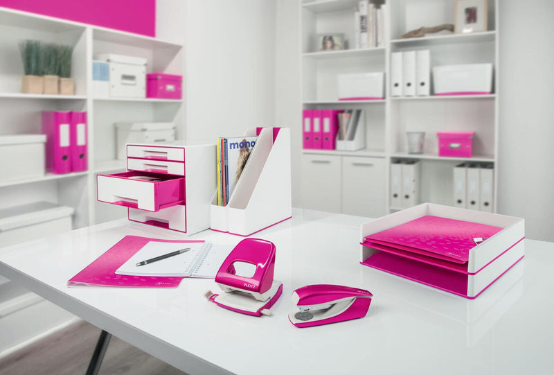 LEITZ Briefablage WOW Duo Colour DIN A4 perlweiß/pink
