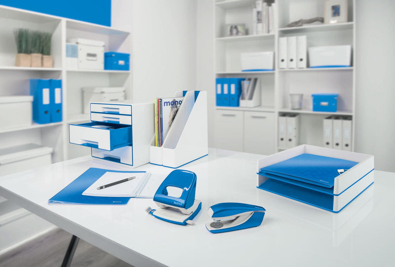 LEITZ Briefablage WOW Duo Colour DIN A4 perlweiß/blau