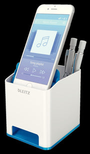 LEITZ WOW Duo Colour Stiftehalter 9,0 x 10,1 x 10,0 cm perlweiß/blau