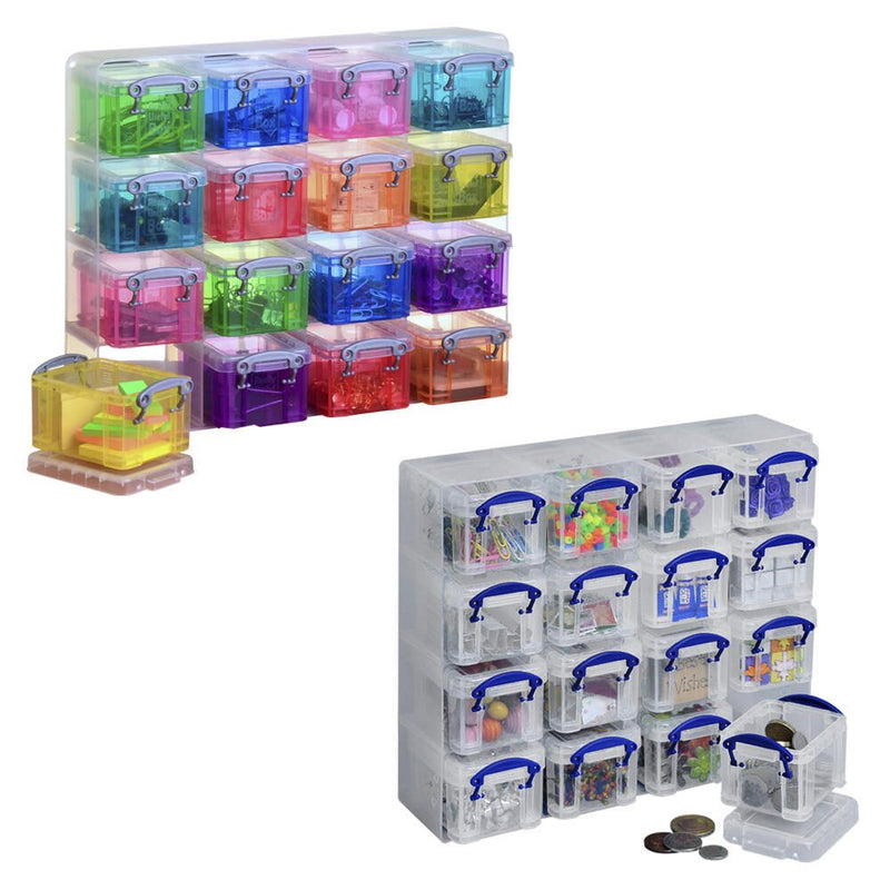 Really Useful Box Aufbewahrungsbox 16x 0,14 l - 28,0 x 8,5 x 22,5 cm transparent, bunt