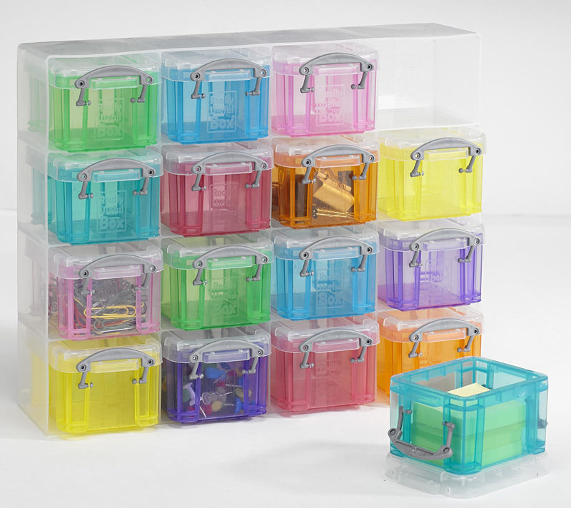 Really Useful Box Aufbewahrungsbox 16x 0,14 l - 28,0 x 8,5 x 22,5 cm transparent, bunt