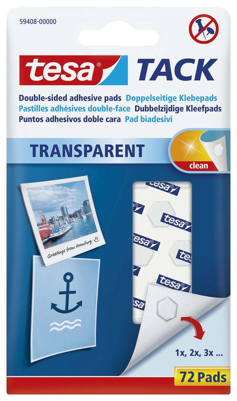 tesa TACK doppelseitige Klebepads 1 cm x 1 cm transparent