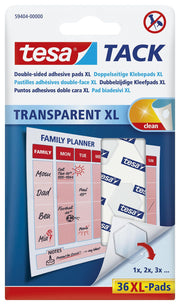 tesa TACK XL doppelseitige Klebepads 2 cm x 2.4 cm transparent