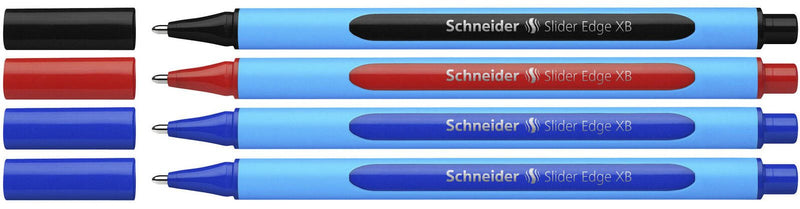 Schneider Kugelschreiber Slider Edge blau Schreibfarbe farbsortiert, 3 St. + GRATIS 1 St.