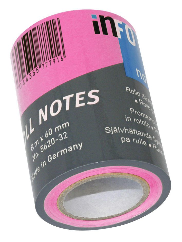inFO Haftnotizen-Rolle Haftnotizrolle neonpink Pink