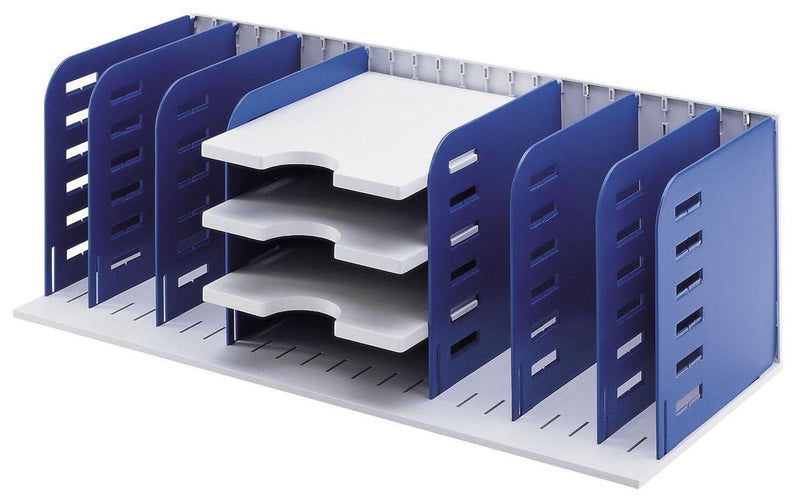 styro styrorac Sortierstation DIN A4 7 -Fach grau/blau