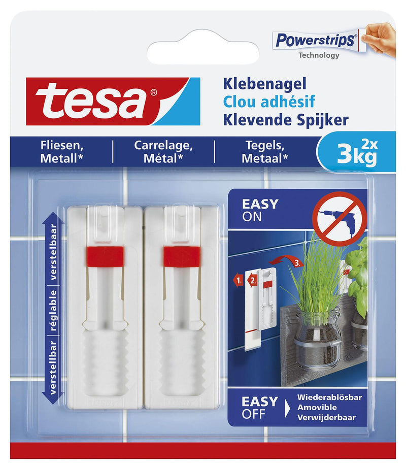 tesa Powerstrips Klebenägel 2.4 cm x 6.4 cm weiß