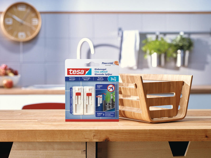 tesa Powerstrips Klebenägel 2.4 cm x 6.4 cm weiß