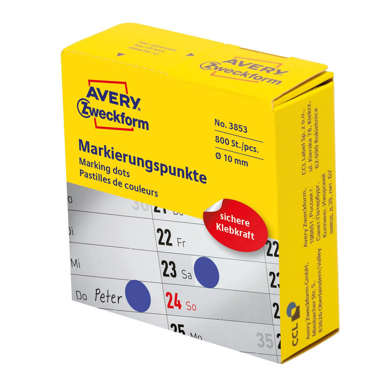 AVERY Zweckform Klebepunkte Ø 10,0 mm blau