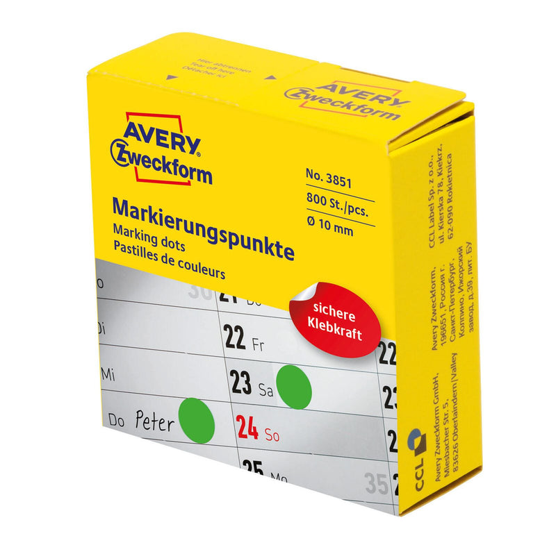 AVERY Zweckform Klebepunkte Ø 10,0 mm grün