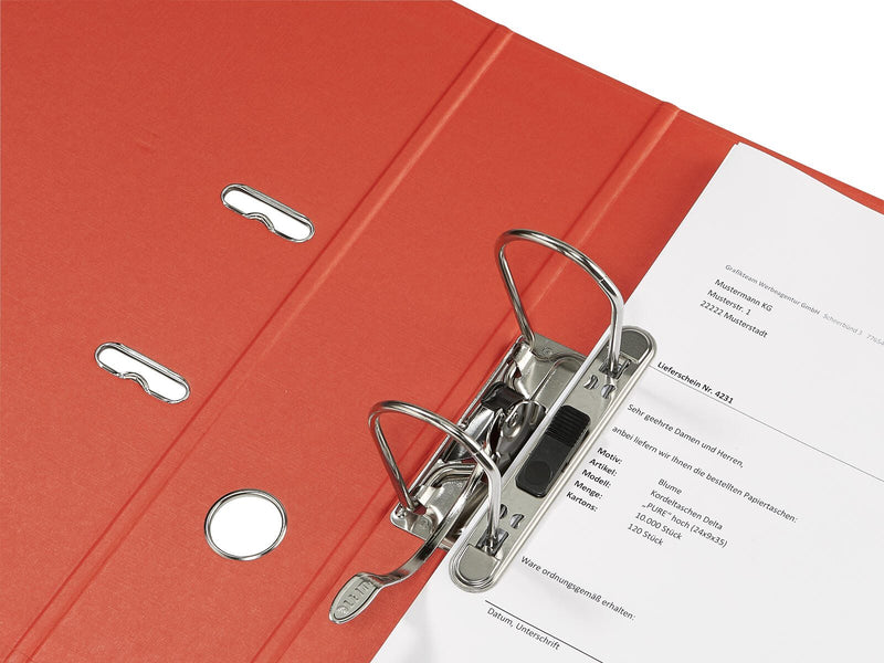 LEITZ Ordner Rückenbreite 8 cm DIN A4 Karton hellrot