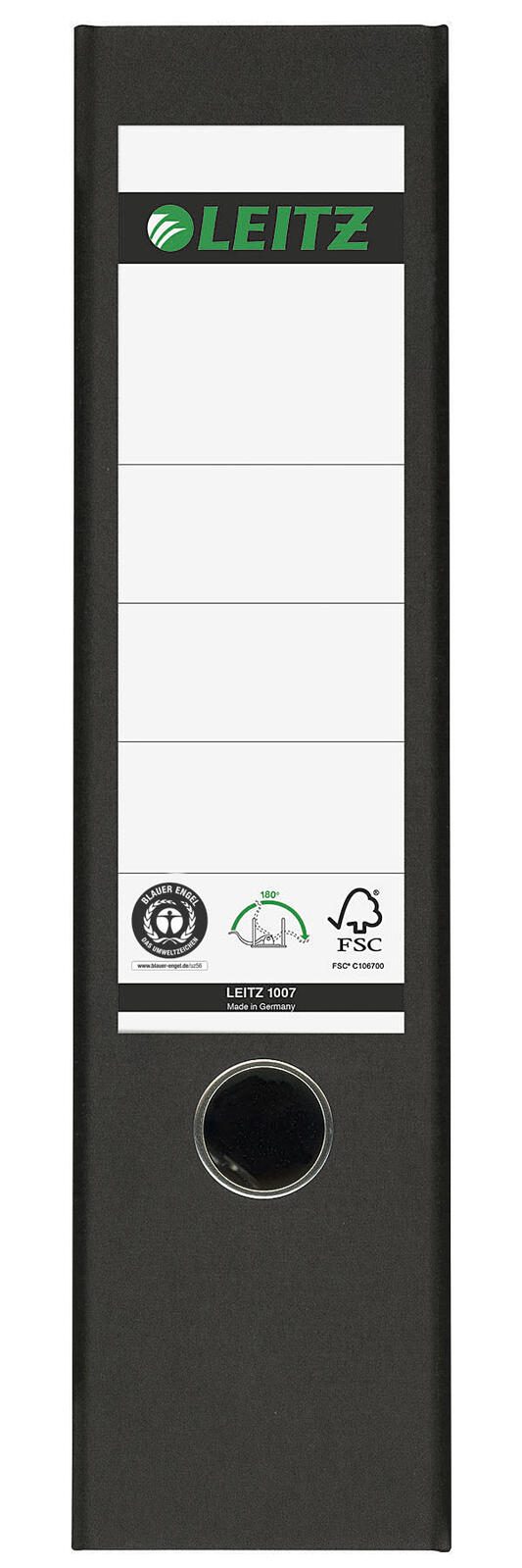 LEITZ Ordner Rückenbreite 8 cm DIN A4 Karton schwarz