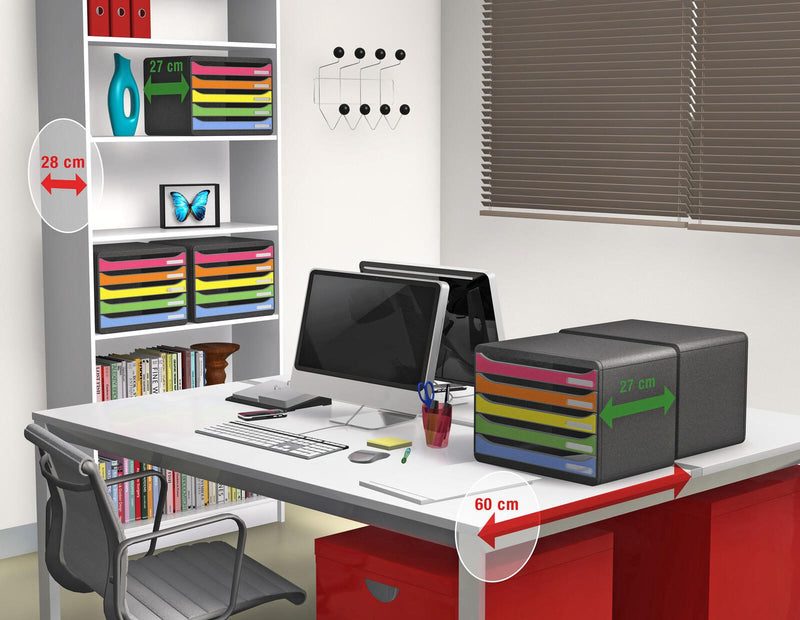 Exacompta Schubladenbox 308798D DIN A4 quer 35,5 x 27,0 x 27,1 cm