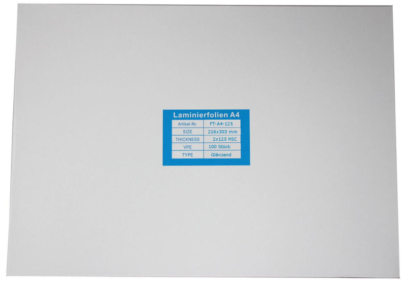 Laminierfolien glänzend 125 mikron A4