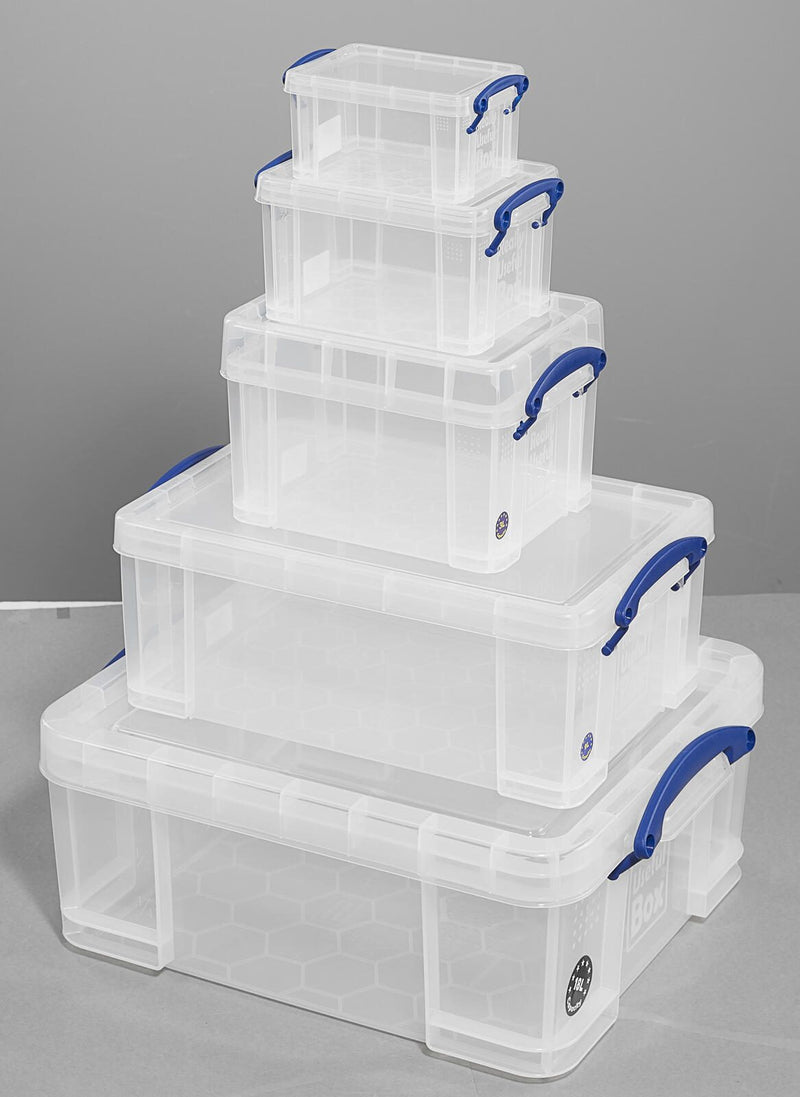 Really Useful Box Aufbewahrungsboxen-Set 32,3 l - 39,0 x 48,0 x 20,0 cm transparent
