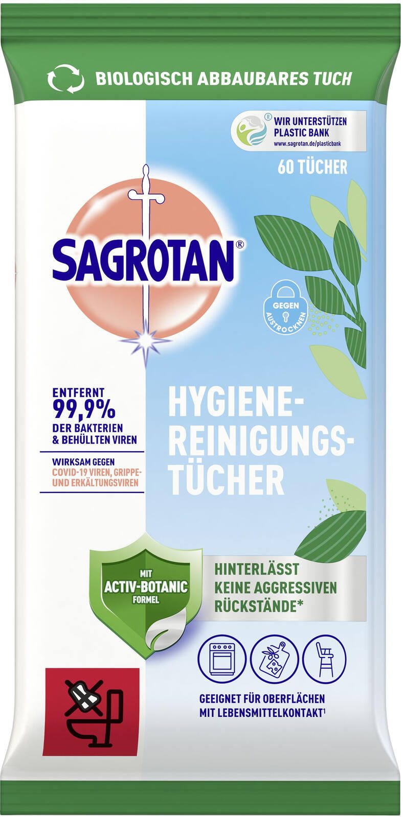 SAGROTAN® Desinfektionstücher 60 Tücher