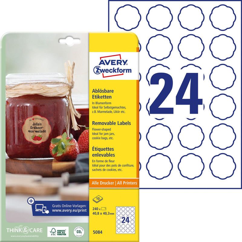 AVERY Zweckform Etiketten 5084 weiß 40,8 x 40,3 mm