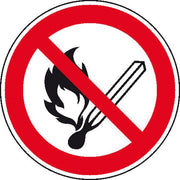 SafetyMarking® Verbotsaufkleber Keine offene Flamme, Feuer, offene Zündquelle und Rauchen verboten 20 cm