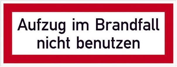 SafetyMarking® Brandschutzaufkleber Aufzug im Brandfall nicht benutzen 14.8 cm x 5.2 cm
