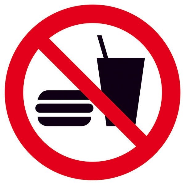 SafetyMarking® Verbotsaufkleber Essen und Trinken verboten 20 cm