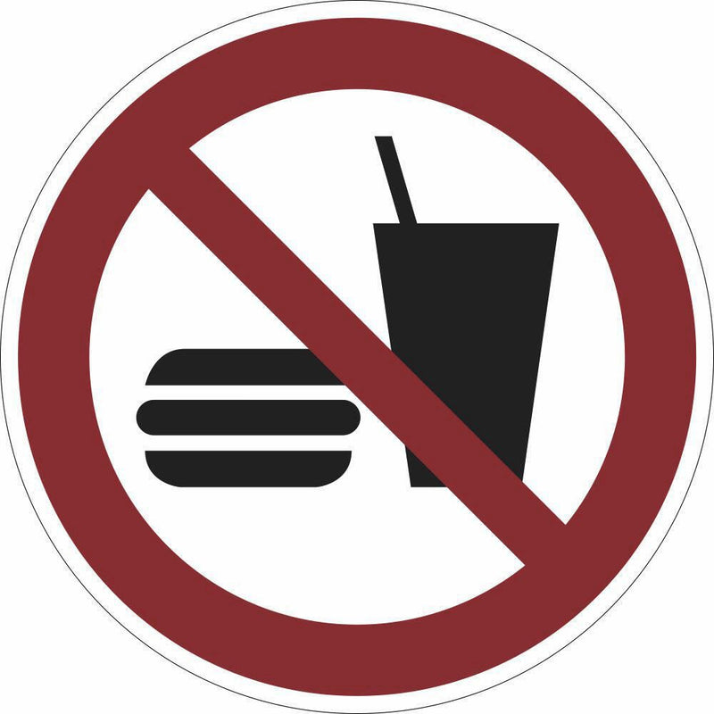 SafetyMarking® Verbotsaufkleber Essen und Trinken verboten 20 cm