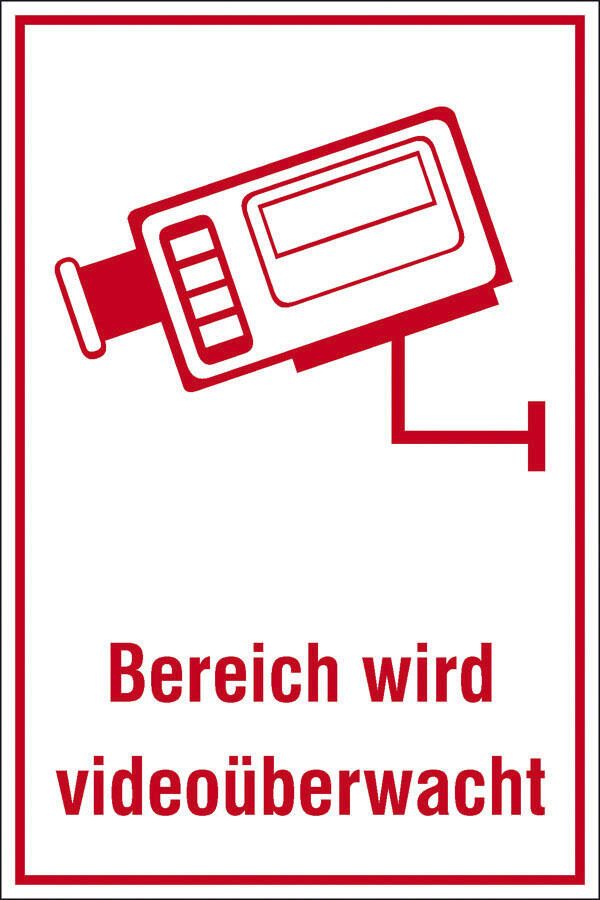 SafetyMarking® Hinweisschild Bereich wird videoüberwacht 20 cm x 30 cm