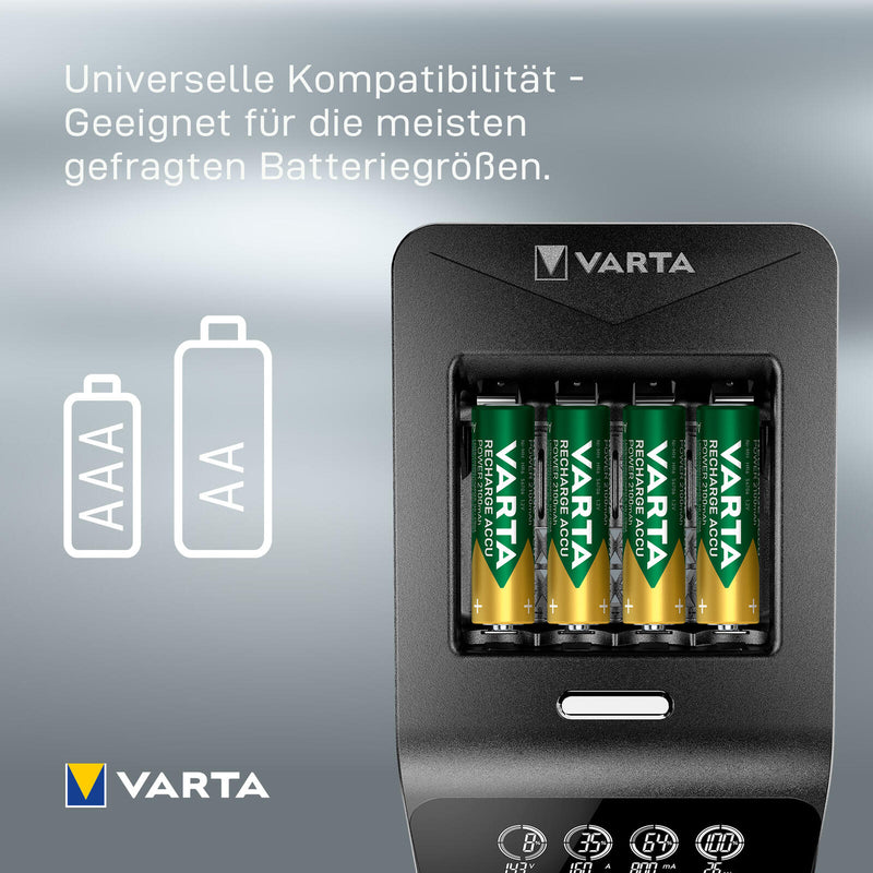 VARTA Akku-Schnellladegerät inkl. Akkus LCD ULTRA FAST CHARGER+