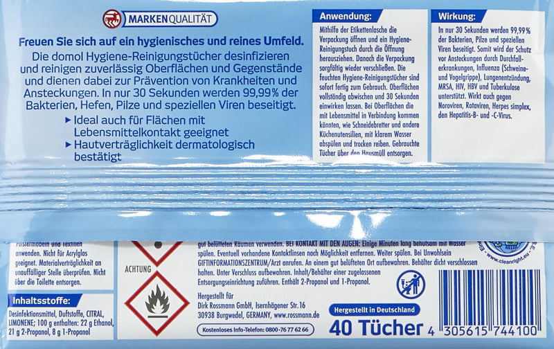 domol Desinfektionstücher 40 Tücher