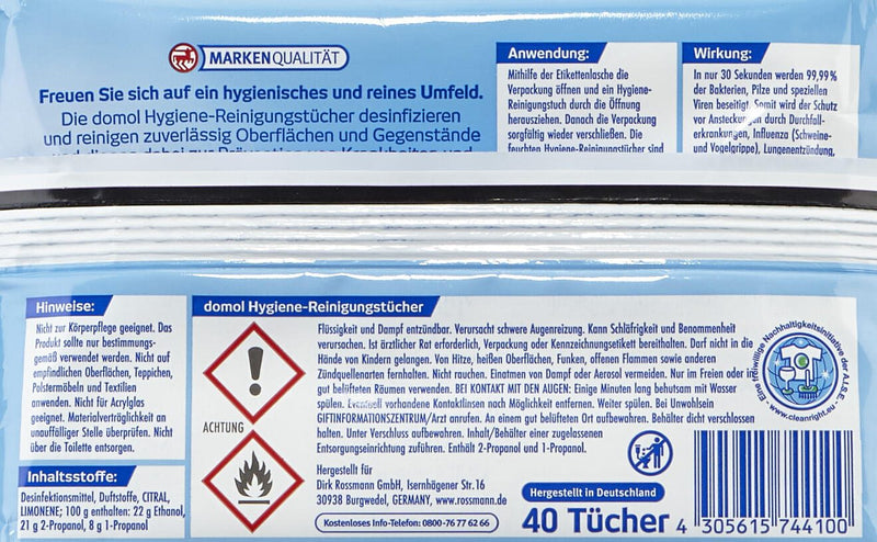 domol Desinfektionstücher 40 Tücher